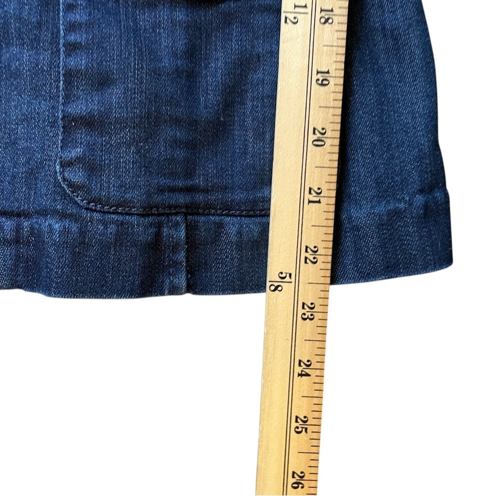 DANA BUCHMAN Dark Blue Button Front Lapel 4-Pocket Denim Jean Jacket - Size 8 - Picture 16 of 16